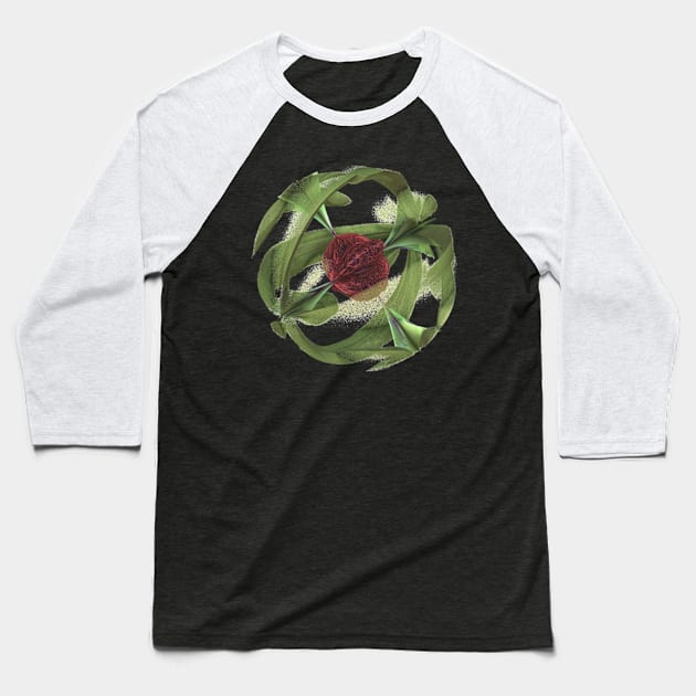 Magnetic Rose Baseball T-Shirt by dammitfranky